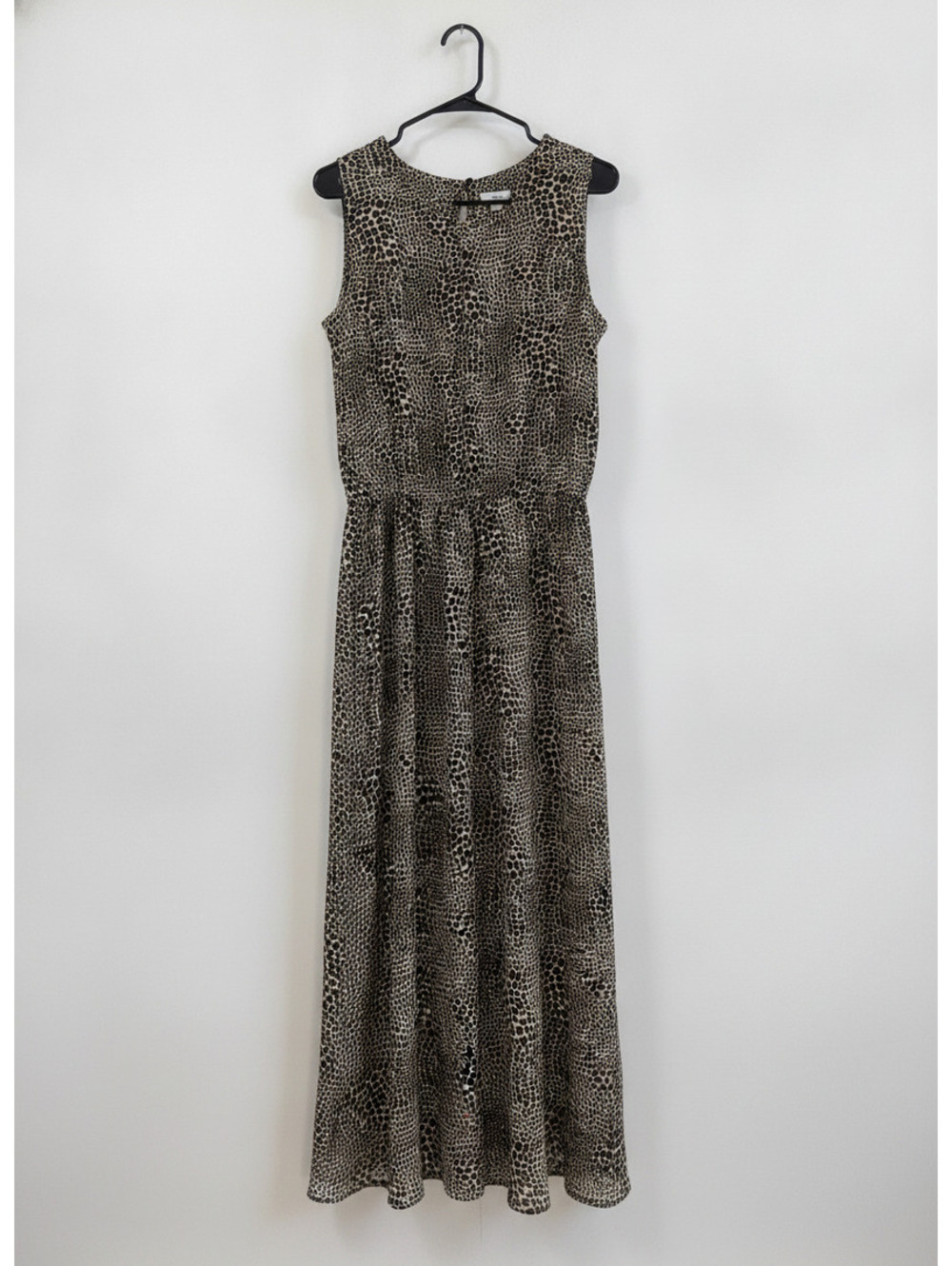 SGS vintage 80’s 90’s animal cheetah print button down maxi dress size 14 tall